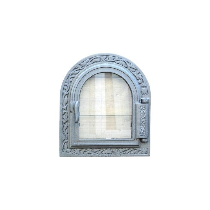 Gietijzeren ovendeur - kacheldeur - met glas - halfrond, Huis en Inrichting, Haarden, Ophalen of Verzenden