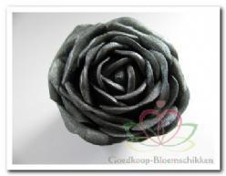 foam roos Anthr/Zwart - glitter 7 cm. foam roos Anthr, Huis en Inrichting, Woonaccessoires | Kunstplanten en Kunstbloemen, Nieuw