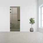 Glazen binnendeur XL voor stomp kozijn zwart beslag-Brons ge, Ophalen of Verzenden, Nieuw