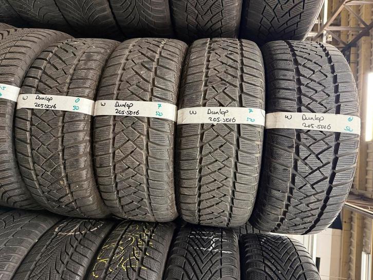 205-50-16 Dunlop Winterbanden 8mm Incl Montage 205 50 16, Auto-onderdelen, Banden en Velgen, 16 inch, Winterbanden, 205 mm, Personenwagen