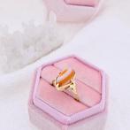 Gouden ring met bandagaat (vintage, geelgoud) (vintage), Sieraden, Tassen en Uiterlijk, Ringen, Gebruikt, Overige kleuren, Ophalen of Verzenden