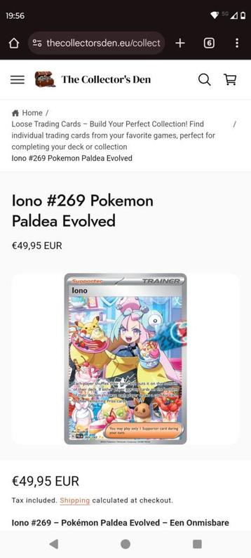 Pokemon trainer iono, 269 from paldea evolved. beschikbaar voor biedingen