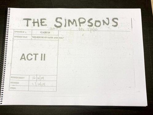 The Simpsons - 1 Storyboard van Milhouse of Sand and Fog -, Cd's en Dvd's, Dvd's | Tekenfilms en Animatie