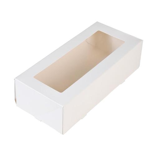 Taartdoos Slof met venster 25x10x9cm. Wit 50st, Hobby en Vrije tijd, Taarten en Cupcakes maken, Nieuw, Verzenden