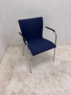 Thonet S166 4-poot design stoel chroom blauw stof koppel-en, Receptie of Entree, Ophalen of Verzenden, Gebruikt, Stoel
