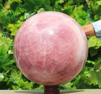 Roze Rozenkwarts Stenen Bal Bol - Hoogte: 150 mm - Breedte: