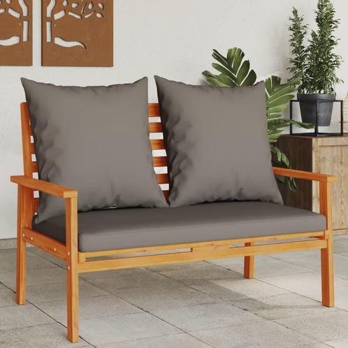 vidaXL Tuinbank met kussen 120 cm massief acaciahout, Tuin en Terras, Tuinsets en Loungesets, Nieuw, Hardhout, Verzenden