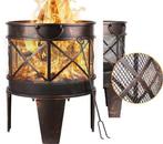 58x45cm Vuurmand antiek roestlook BBQ tuinhaard vonkbesch., Tuin en Terras, Verzenden, Nieuw