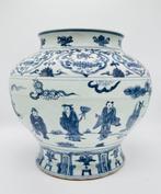 Vaas - Porselein - China - Grote vaas met figuren (Zonder, Antiek en Kunst