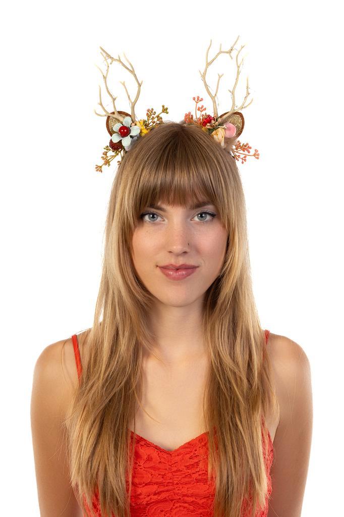 Haarband Rendier Lampjes Bloemen Diadeem Ree Eland Lichtjes, Kleding | Dames, Carnavalskleding en Feestkleding, Accessoires, Nieuw