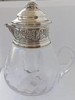 Kan - .800 zilver - Kristallen karaf zilver, Antiek en Kunst