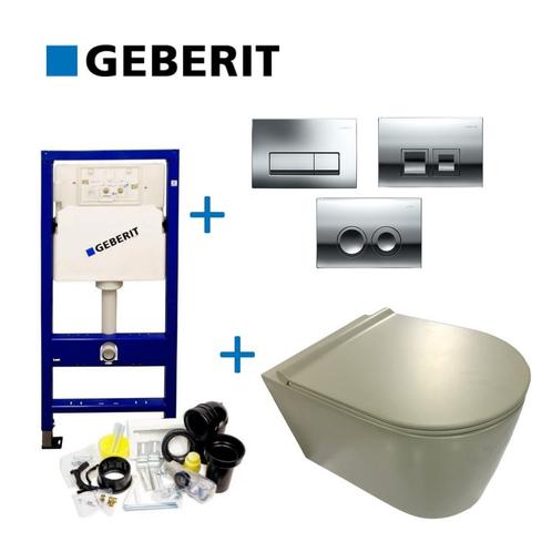 Geberit UP100 Toiletset set49 Civita Randloos Mat Legergroen, Doe-het-zelf en Verbouw, Sanitair, Overige typen, Nieuw, Ophalen of Verzenden