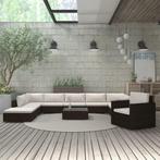 vidaXL 11-delige Loungeset met kussens poly rattan bruin, Tuin en Terras, Meer dan 8 zitplaatsen, Nieuw, Loungeset, Verzenden