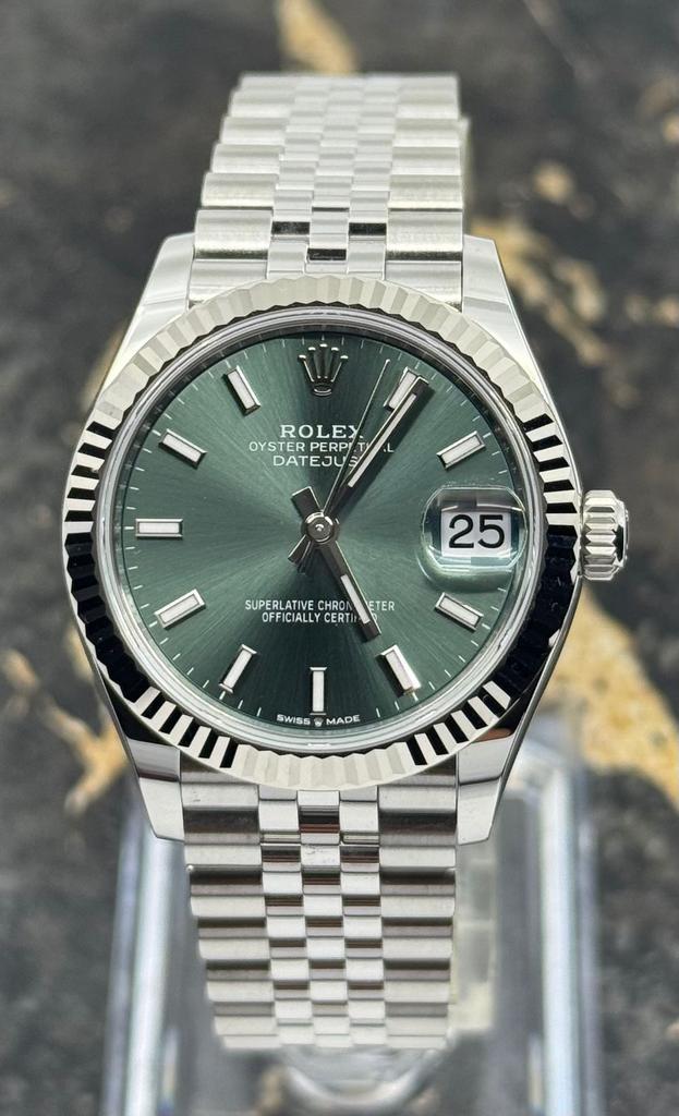 Rolex Datejust 31 - Green Dial - Jubilee	278274 - New 2025, Sieraden, Tassen en Uiterlijk, Horloges | Dames, Staal, Nieuw, Staal