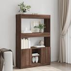 vidaXL Hoge kast 92x33x140 cm bewerkt hout bruin eikenkleur, Verzenden, Nieuw, Overige houtsoorten