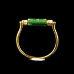 Oud-Romeins Ring met Romeinse glaskraal  (Zonder