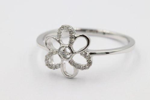 Zonder Minimumprijs - Ring - 9 kt. Witgoud - 0.14ct. tw., Sieraden, Tassen en Uiterlijk, Ringen