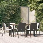 vidaXL 7-delige Tuinset met kussens poly rattan zwart, Tuin en Terras, Tuinsets en Loungesets, 6 zitplaatsen, Nieuw, Tuinset, Verzenden