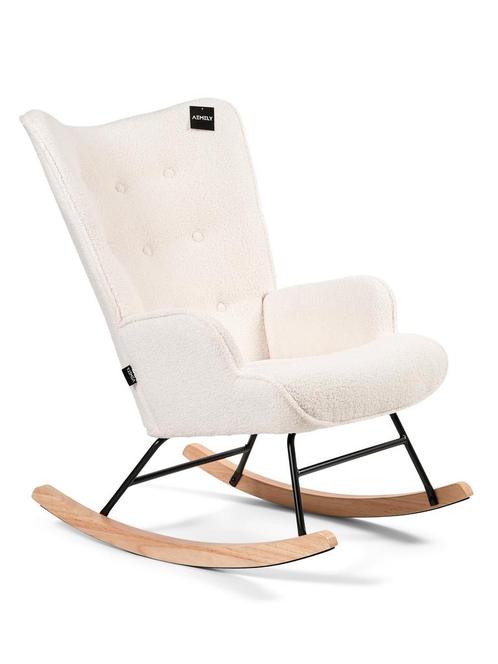 Aemely® Schommelstoel Mama - Wit Teddy, Blank Hout, Kinderen en Baby's, Kinderkamer | Tafels en Stoelen, Stoel(en), Nieuw, Ophalen of Verzenden