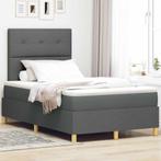 vidaXL Boxspring bed met matras Donkergrijs 120 x 200 cm, Huis en Inrichting, Slaapkamer | Bedden, Verzenden, Nieuw, Grijs
