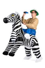KIMU® Opblaas Kostuum Rijdend op Zebra Opblaasbaar Pak Zebra, Kleding | Dames, Carnavalskleding en Feestkleding, Ophalen of Verzenden
