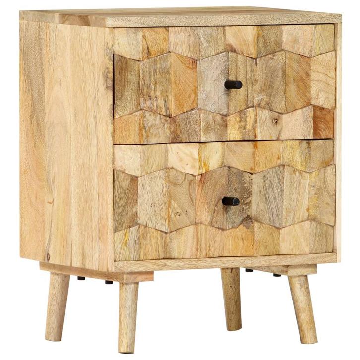 vidaXL Nachtkastje 40x30x50 cm massief mangohout, Huis en Inrichting, Slaapkamer | Nachtkastjes, Nieuw, Minder dan 45 cm, Hout