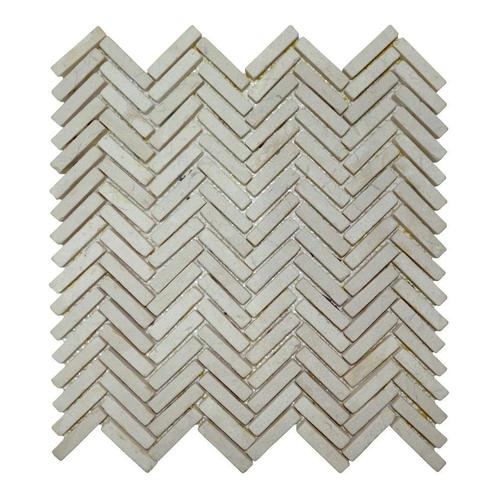 Mozaiek Parquet 1x4.8 30x30 cm Marmer Cream Visgraat (Prijs, Doe-het-zelf en Verbouw, Sanitair, Ophalen of Verzenden