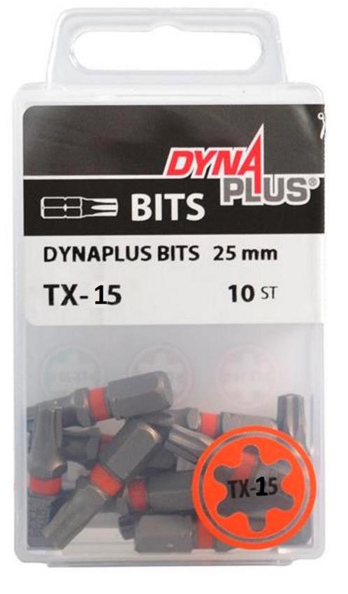 Dynaplus schroefbit TX15 25mm - 10 stuks, Doe-het-zelf en Verbouw, Gereedschap | Handgereedschap, Nieuw, Verzenden