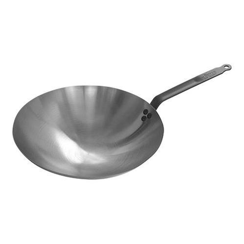 Wok plaatstaal & geklonken ijzeren handgreep | Ø35x8.5(h)cm, Zakelijke goederen, Horeca | Keukenapparatuur, Nieuw in verpakking