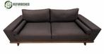 Zwart-bruine 2,5-zits bank – Zo goed als nieuw €299,95, Gebruikt, Tweepersoons, 75 tot 100 cm, Rechte bank