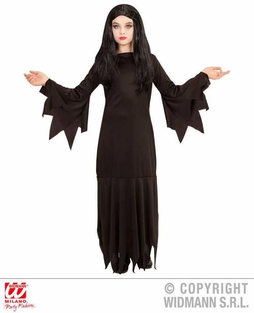 Zwarte Heksenjurk Mortisia kind, Kleding | Dames, Carnavalskleding en Feestkleding, Nieuw, Ophalen of Verzenden