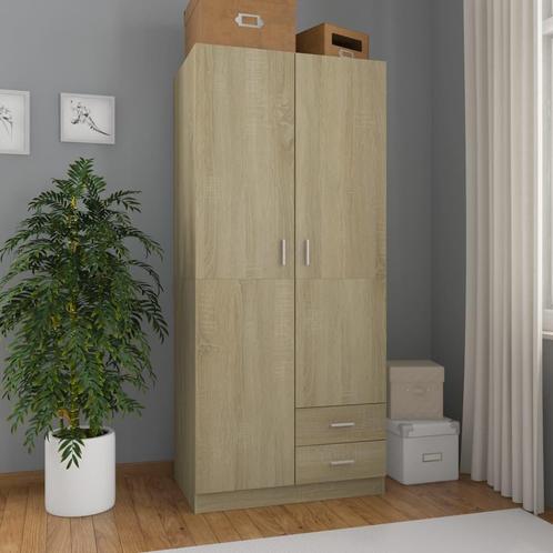 vidaXL Kledingkast 80x52x180 cm bewerkt hout sonoma, Huis en Inrichting, Kasten | Kledingkasten, Nieuw, Verzenden