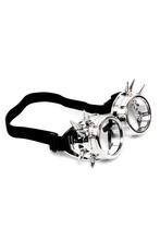 Goggles Steampunk Bril Spikes Zilver Chroom Montuur Heldere, Ophalen of Verzenden, Nieuw, Feestartikel, Carnaval