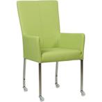 Leren eetkamerstoel Deal met armleuning - Toledo Lime, Huis en Inrichting, Stoelen, Leren eetkamerstoel Deal met armleuning - Toledo Lime (felgroen) - Poten staal vierkant RVS past perfect in uw interieur als u woonstijl: Modern is.