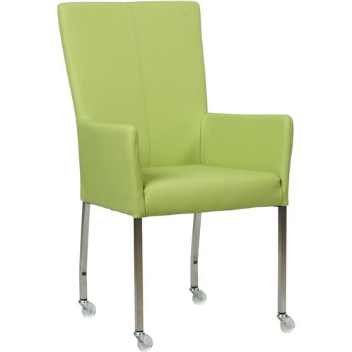 Leren eetkamerstoel Deal met armleuning - Toledo Lime, Huis en Inrichting, Stoelen, Eén, Nieuw, Leer, Ophalen of Verzenden