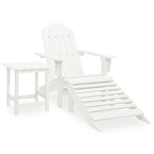 vidaXL Tuinstoel Adirondack met voetenbank tafel massief, Tuin en Terras, Tuinsets en Loungesets, Nieuw, Hout, Verzenden