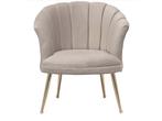 Veiling - Bella Home - Schelpfauteuil velvet creme - gouden, Huis en Inrichting, Nieuw