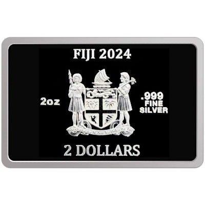 Fiji. 2 Dollars 2024 Mona Lisa x Van Gogh, 2 Oz (.999), Postzegels en Munten, Munten | Europa | Niet-Euromunten