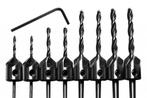 Set van 8 houtboren met verzinkstuk (3-6 mm), Doe-het-zelf en Verbouw, Gereedschap | Handgereedschap, Ophalen of Verzenden, Nieuw