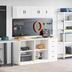 vidaXL Garagekasten 6 st spaanplaat wit, Huis en Inrichting, Verzenden, Nieuw