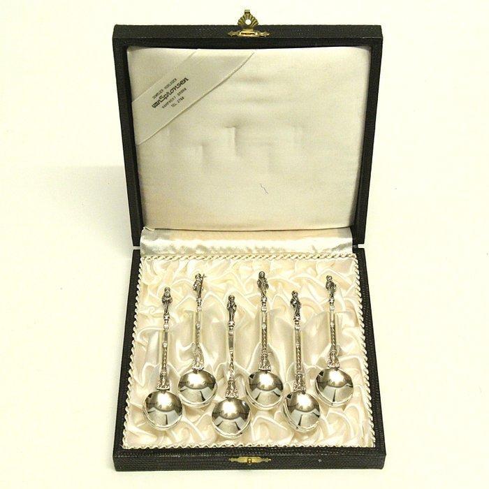 Apostel theelepels in originele etui - Hofleverancier, Antiek en Kunst, Antiek | Goud en Zilver