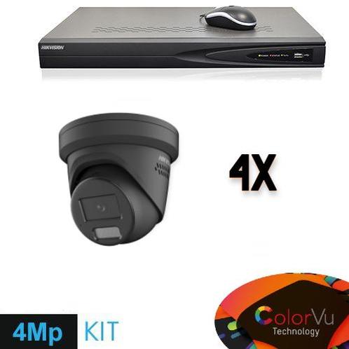 Hikvision Colorvu Set 4x Turret 4MP Recorder + Bekabeling, Audio, Tv en Foto, Videobewaking, Ophalen of Verzenden
