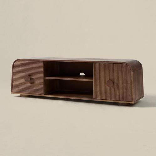 *WOONWINKEL* Houten Tv-meubel Met Ronde Hoeken, Huis en Inrichting, Kasten | Televisiemeubels, Nieuw, Verzenden