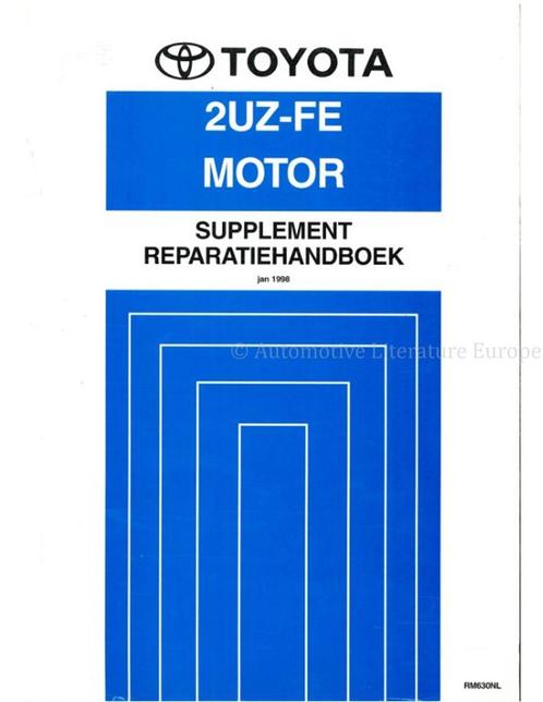 1998 TOYOTA LAND CRUISER 2UZ-FE MOTOR (SUPPLEMENT), Auto diversen, Handleidingen en Instructieboekjes