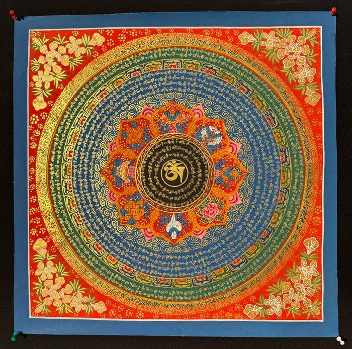 OM mantra Mandala | Handgeschilderde mantra Mandala -, Huis en Inrichting, Overige Huis en Inrichting