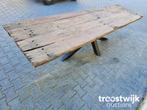 Massief Oud Houten Eettafel Incl. Stalen Onderstel 325cm