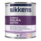 Sikkens Rubbol Finura Satin Wit 3L, Doe-het-zelf en Verbouw, Verf, Beits en Lak, Verzenden, Nieuw, Wit, Verf