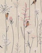 Linnenlook Half Panama Vogels & Bloemen, Hobby en Vrije tijd, Stoffen en Lappen, Nieuw, Overige kleuren