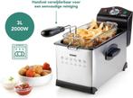 DOMO DO514FR Friteuse – Frituurpan - 3L – 2000W – RVS/Zwart, Huis en Inrichting, Verzenden, Zo goed als nieuw