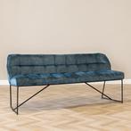 40% Korting: Velvet eetkamerbank Janna blauw 185 cm, Huis en Inrichting, Stoelen, Ophalen, Zo goed als nieuw, Blauw, Velvet chique, Modern